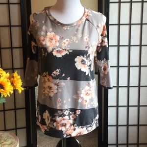 Floral Ladder Sleeved Tunic- S